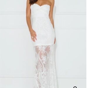 Cream Strapless Sheath Wedding Dress